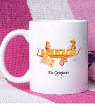 Arkeolog Tasarımlı Kişiye Özel Arkeolog Kupa Bardak