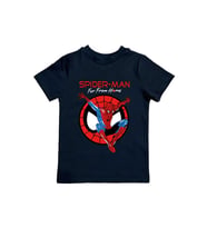 Spiderman baskılı örümcek adam pamuklu penye kumaş yazlık çocuk tişört (Siyah)