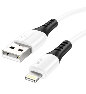 HOCO X82 iPhone Lightning to USB 2.4A Silikon Data ve Şarj Kablosu (Beyaz)