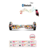 CityMate Elektrikli Kaykay Hoverboard Bluetooth Hoparlörlü Akıllı Denge 6.5 Inch Grafiti D19