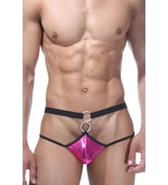 Fantezi Pembe Önü Halkalı  Erkek String-tanga