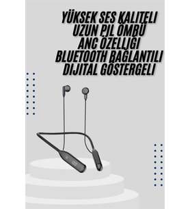 Kablolu Kulak İçi Bluetooth Kulaklık 60 Saat ANC Özellikli Boyun Bantlı