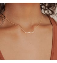 24 Ayar Altın Kaplama El Yazılı 925K Gümüş Kolye (Gold)