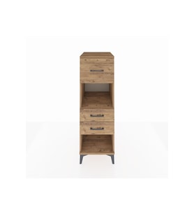 Kronos Dolap Tek Raflı 3 Çekmeceli 44x59x134 Çam-Çam