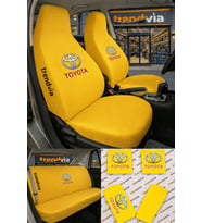 Toyota Logolu Oto Koltuk Kılıfı Ön Arka Set – Penye Likralı Universal Koltuk Koruyucu Servis Kılıfı