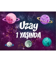 Uzay Temalı Doğum Günü Afişi 70x100 cm