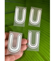 5X4 CM ÜTÜ İLE YAPIŞAN U HARFİ TRANSFER BASKI ARMA (Beyaz)