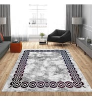 Rovigo Home Dijital Baskı Yıkanabilir Kaymaz Taban Salon Halısı Ve Yolluk RVG0975-FNL224 (Gri)