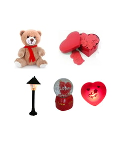 Eşe Sevgiliye Romantik Hediye Aşk Sözleri Kalp Kutu Peluş Ayı Mini Gece Lamba Aşk Küresi Kalp Lamba