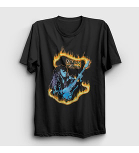 Presmono Unisex Siyah Fire Gitarist Hediye Yngwie Malmsteen T-Shirt 527093tt