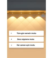 Dijital Hareket Sensörlü 3 Işık Modlu LED Mutfak ve Dolap Lambası