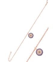 Söğütlü Silver Gümüş rose zirkon taşlı nazar bileklik