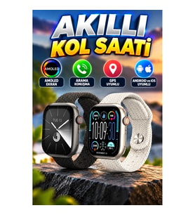 Akıllı Kol Saat Amoled Ekran Android ve iOS Uyumlu Arama Konuşma Özellikli