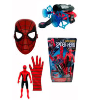 Spiderman Örümcek Adam Ok Atan Ağ Fırlatan Eldiven ve Spiderman Maske 