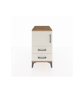 Kronos Komodin 2 Raflı 2 Çekmeceli Tek Kapaklı 44x59x80 Çam-Aytaşı