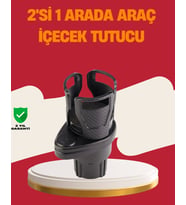 Otomobil Bardak Tutucu İkisi Bir Arada 360° Dönebilen Geniş Kapasiteli