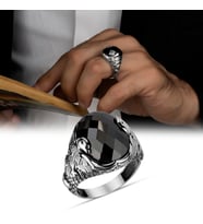 Zirkon 925 Ayar Gümüş Erkek Yüzük
