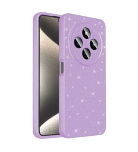 Coverzone Xiaomi Redmi 14C 4G ile uyumlu Z-Jelly K?l?f Kamera Korumal? Simli I??lt?l? Renkli Parlak Silikon Kapak - Lila