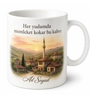 Gurbette Sabah Kahvesi Memleket Temalı Kupa Bardak Hediye Porselen Mug