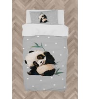MEKTA HOME BEBEK VE ÇOCUK ODASI Sevimli Panda Desenli Nevresim Takımı