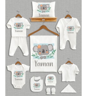 Bebeqon İsme Özel 11'li Organik Hastane Çıkışı Seti