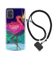 Samsung a71 A72 A73 A7 A9 2018 C7 C9 Kılıf Boyun Askılı Silikon Queen Flamingo 1748