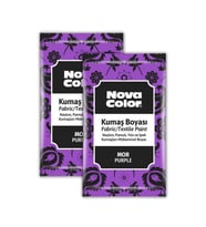 Mor Kumaş Boyası Toz 12 gr 2 Adet Nova Color Toz Kumaş Boyası Mor Kot Pantalon Gömlek Tişört Tekstil Kumaş Boyası 2 Adet