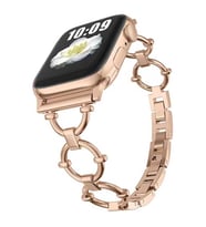 Apple Watch 44mm Uyumlu Kordon Metal Paslanmaz Halka Tasarımlı KRD-56 Kayış