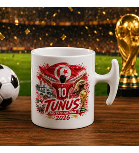 BK Gift Tunus Taraftar Temalı 2026 Dünya Kupası Tasarımlı Hammer Kupa Bardak