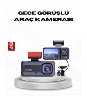 Northcity Full HD Üç Kameralı Araç Kamerası - G-Sensörlü, Gece Görüşlü ve 170° Geniş Açı
