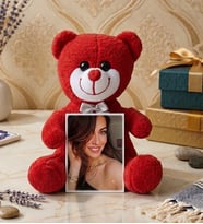Kişiye Özel Fotoğraflı Peluş Ayıcık Buketi