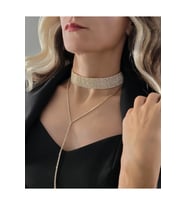 Altın Kaplama Rhinestone Y Model Su Yolu Model Kolye (Gold)