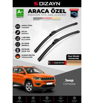 S-Dizayn Jeep Compass Ön Cam Silecek Seti 2017-2022 Premium Araca Özel 55-50 Cm A+ Kalite