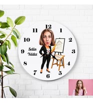 Karikatürlü Mimar Kadın Kişiye Özel Duvar Saati
