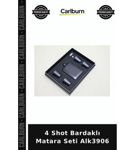 Özel Üretim Hediye Kamp Seyahat Erkek Aksesuar Metal 4 Shot Bardaklı Matara Seti Alk3906