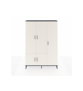 Arges Dolap 7 Raflı 5 Kapaklı Tek Askılı 132x30x195 Antrasit-Aytaşı/Çam