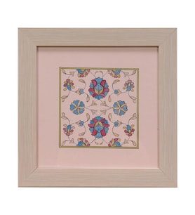 e38 EL İŞÇİLİĞİ ŞİKAF RENKLİ HALKAR TEZHİP TABLO 25 x 25 cm - 6036