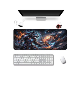 SonicTouch Klavye Mousepad 40x90cm Dikişsiz Pürüzsüz Su Geçirmez Kaymaz Kurt Savaşçı