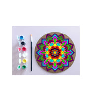 AHŞAP MANDALA 20x20 cm DAİRE MDF üzerine UV baskı modeller- DESENLİ4 Mandala Set Boyama