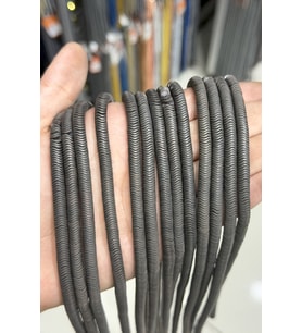 Hematit Taşı Dalgalı Rondela Kesim Mat Siyah 6x1mm Doğal Taş Dizi