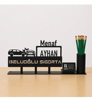Sigortacılar İçin Sigorta Acentaları için Masa İsimliği - Kişiye Özel, Mesleklere Özel İsimlik - Metal Ofis İsimliği, Kalemlik ve Kartlık Seti- Yeni İş, Terfi Hediyesi