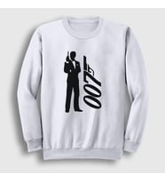 Presmono Unisex Beyaz Tuxedo Film James Bond Sweatshirt 258541tt (Beyaz)