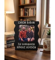 BABALAR GÜNÜNE ÖZEL TASARIM  BABALAR GÜNÜ HEDİYESİ - KİŞİSELEŞTİRİLMİŞ (RESİM 10cmx10cm)