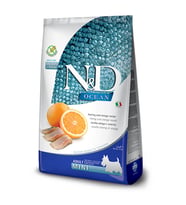 N&D Ocean Tahılsız Ringa Balıklı&Portakallı Mini Irk Yetişkin Köpek Maması 2.5 KG