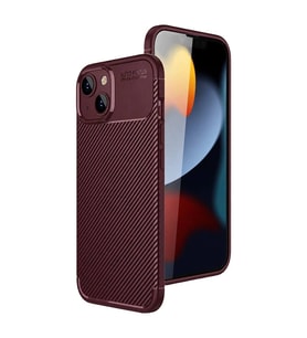 Apple İphone 15 Kılıf Auto Focus Karbon Kapak - Bordo