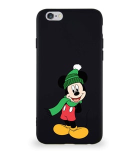 Apple iPhone 6S Soft Premier Kapak Mickey Mouse-G Tasarımlı Silikon Kılıf - Siyah (Şeffaf)