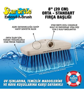 Starbrite® - Güverte Fırçası 20 cm Mavi (Orta Sertlikte): Çift Bağlantı Esnekliğ