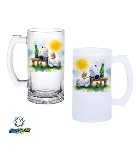 Snoopy Kulplu Bira Bardağı Buzlu veya Şeffaf Seçenekli 0348