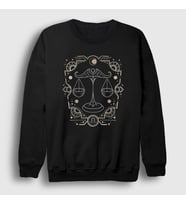 Presmono Unisex Siyah Libra Zodiac Hediye Terazi Burcu Sweatshirt 527671tt