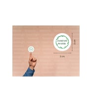İngilizce Zemzem Etiketi Yeşil Yuvarlak Mat Sticker Zamzam Hajj Umre Hediyeleri 3 Cm (95 Adet)